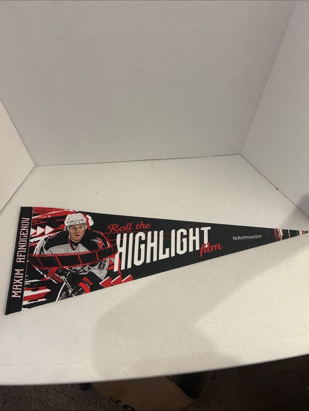 Maxim Afinogenov Roll the Highlight Film Pennant - Black & Red Buffalo Sabres